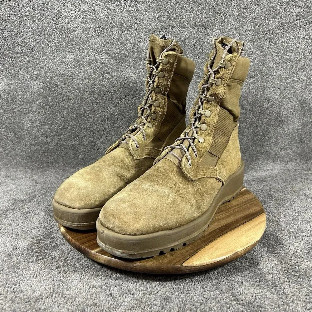 Altama Men's Size 12 R Desert Tan Suede Nylon Made in USA Military Combat Boots